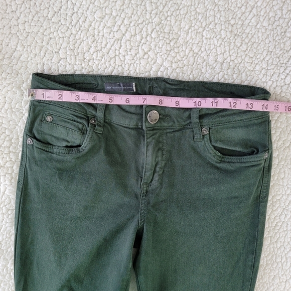 Kut From The Kloth Mia Toothpick Ankle Skinny Hunter Green Denim Jeans Size 6 - Picture 12 of 15